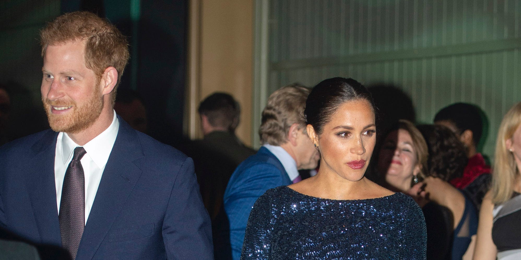 harry meghan markle royals blue dress royal albert hall