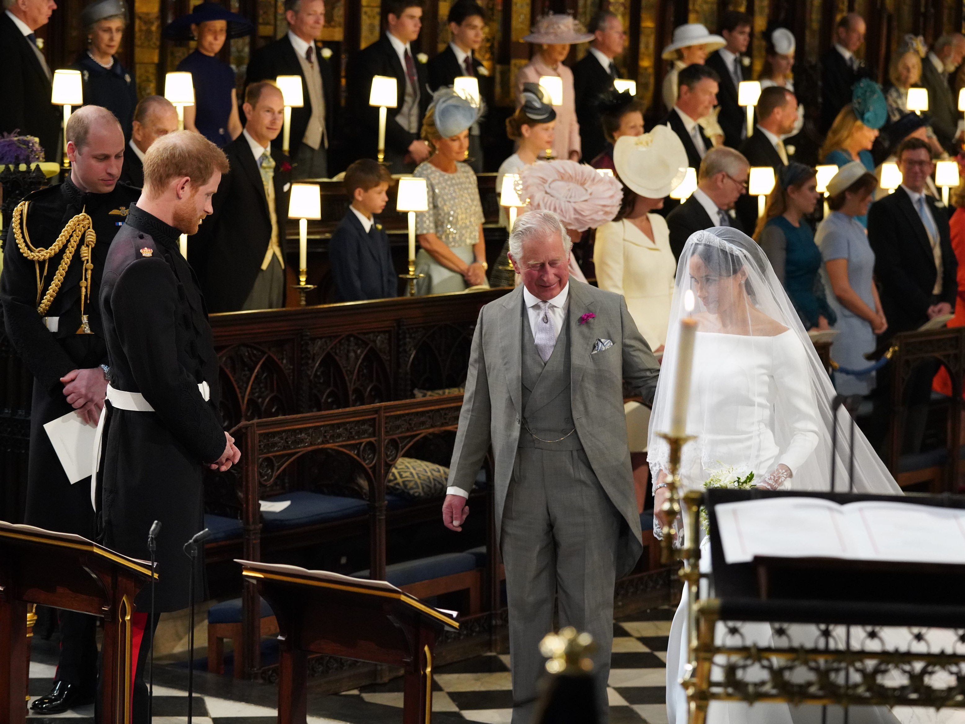 Meghan Markle walking down the aisle