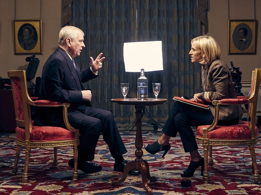 Prince Andrew and Emily Maitlis on BBC Newsnight.