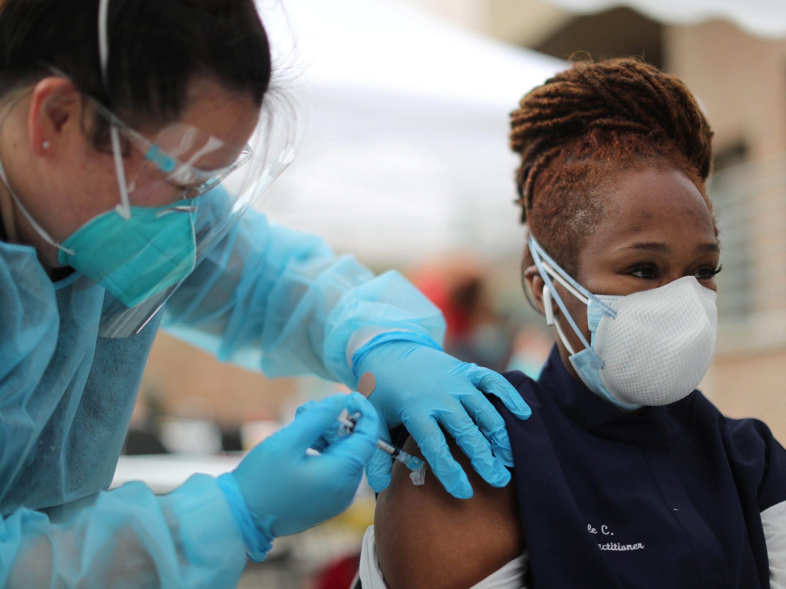 vaccine nurse coronavirus covid los angeles california