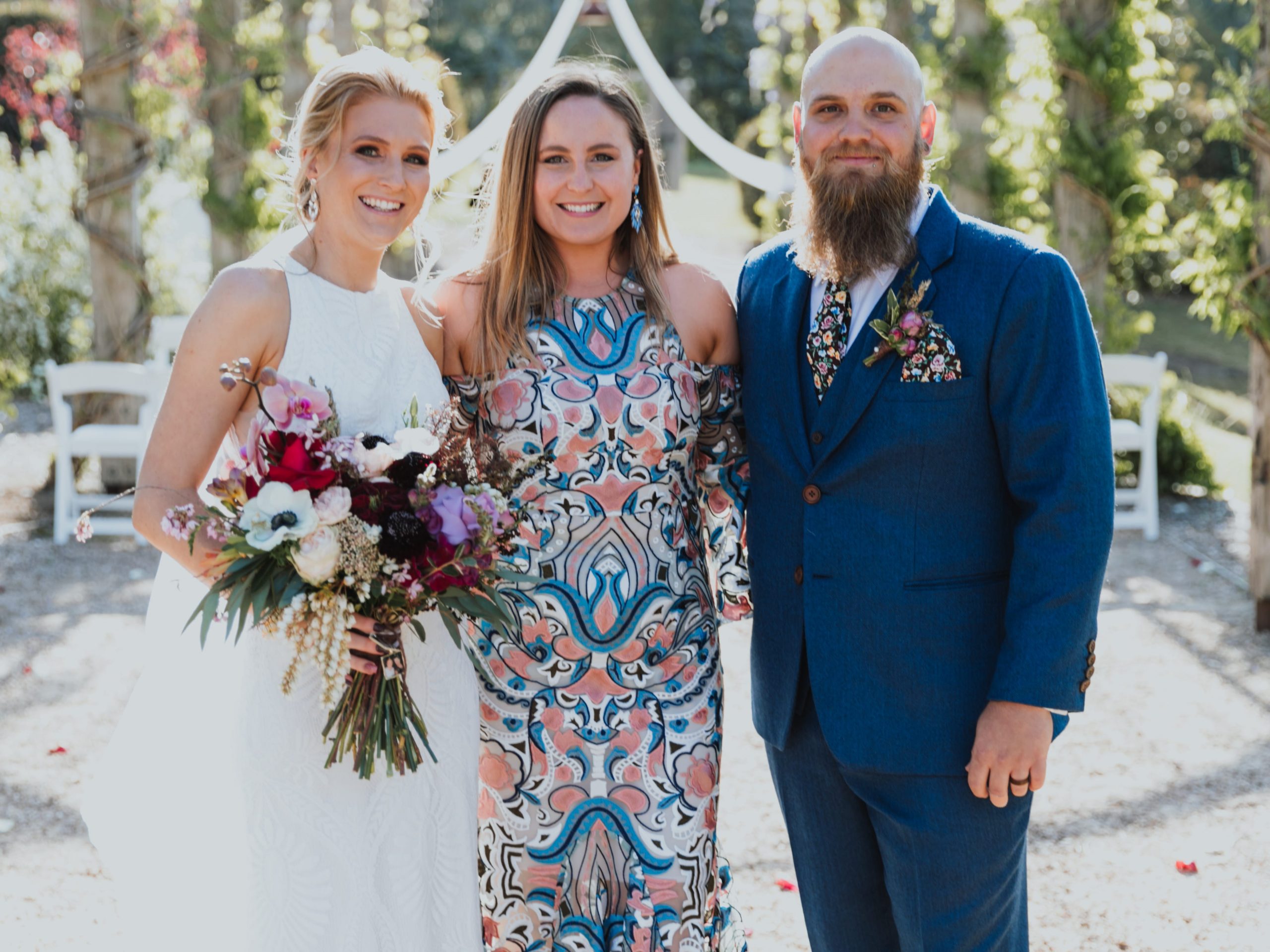 Wedding with bride and groom