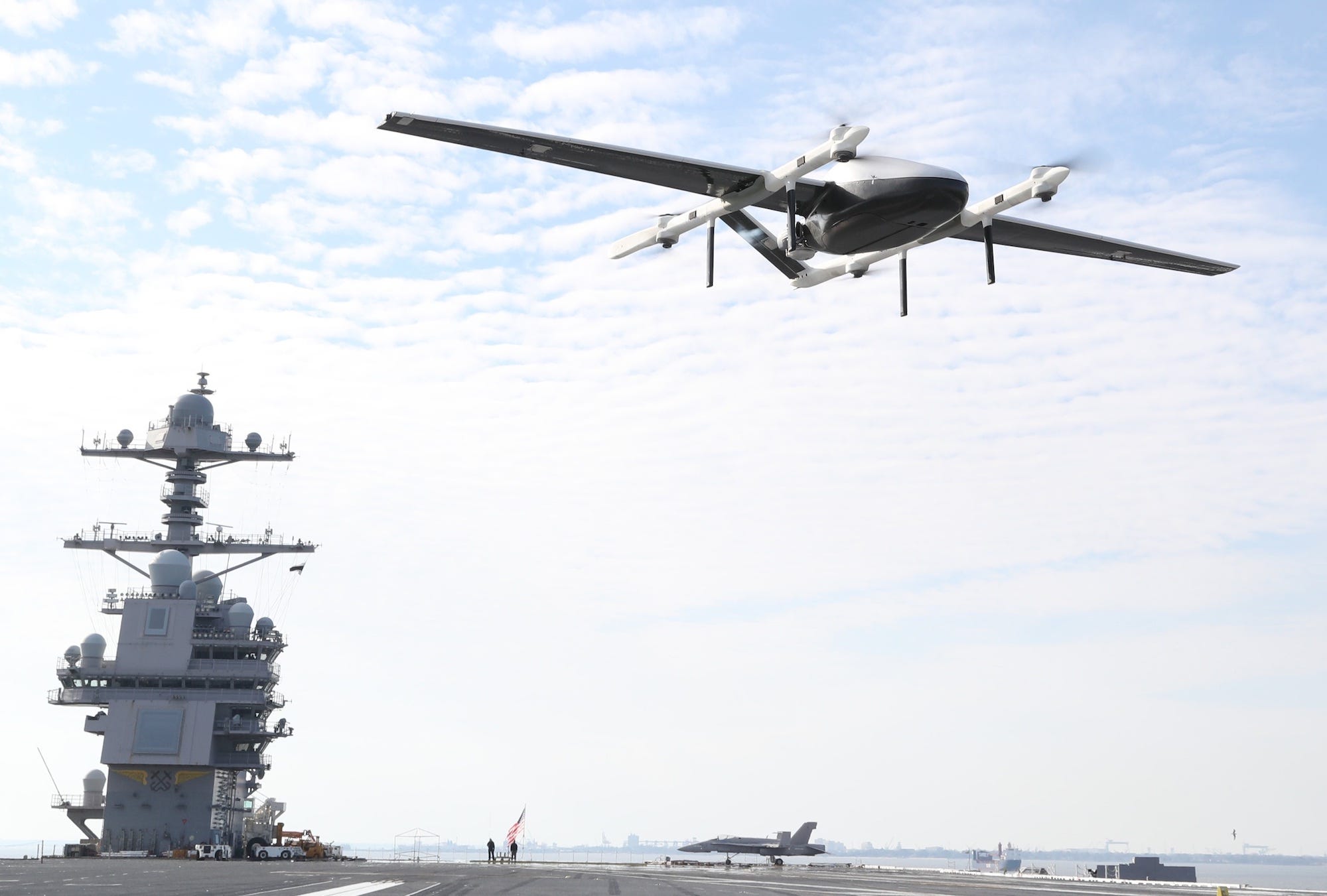 Navy unmanned aerial system UAV drone resupply