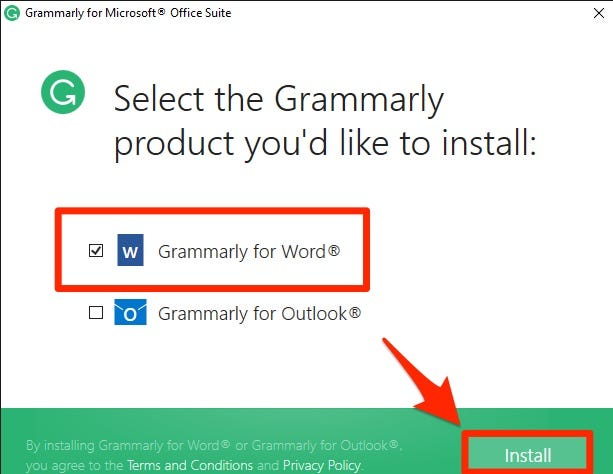 how to add grammarly to word in office compter