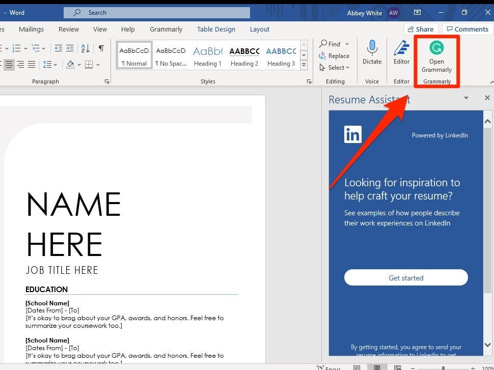 free-of-charge grammarly add-in for ms word