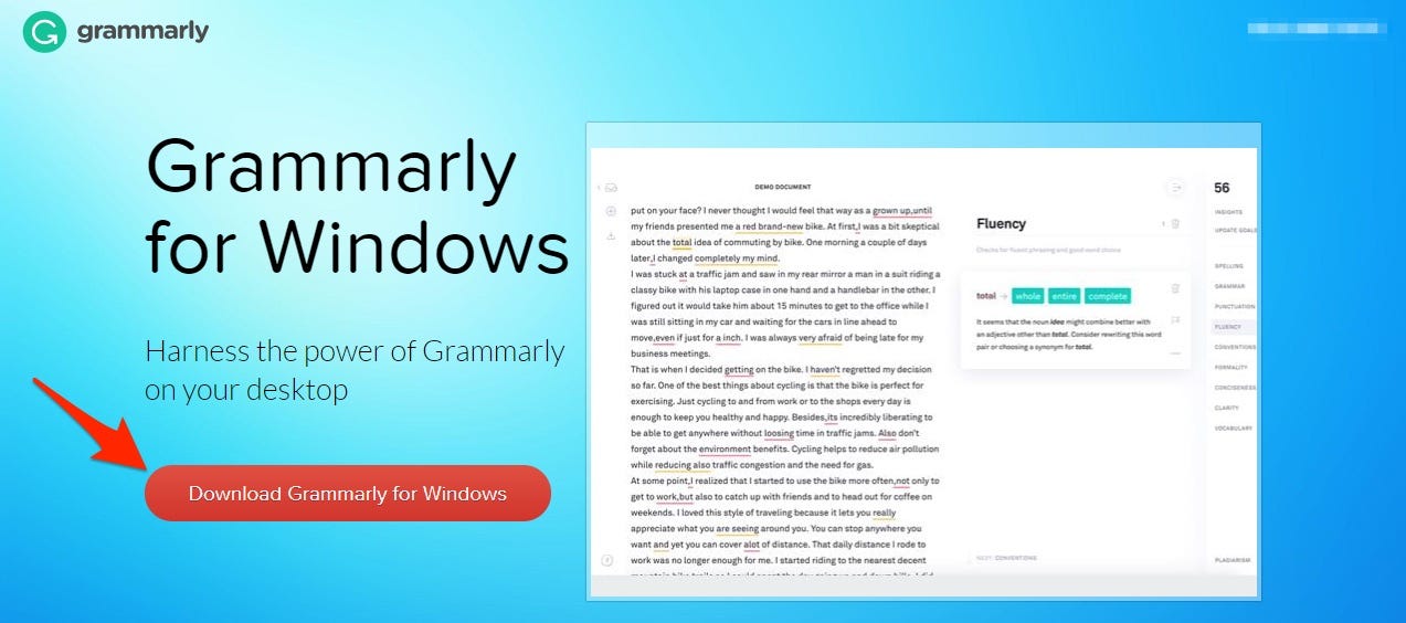 windows grammarly desktop app