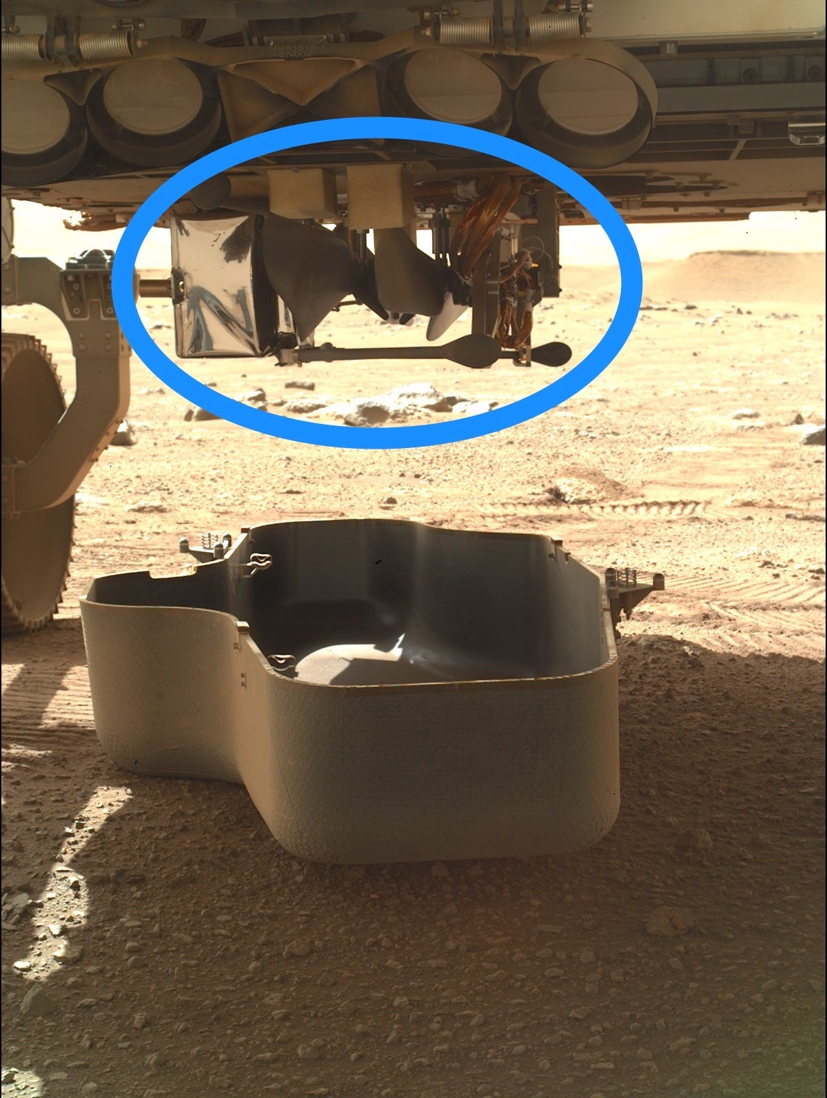 mars ingenuity helicopter perseverance rover belly shield drop skitch