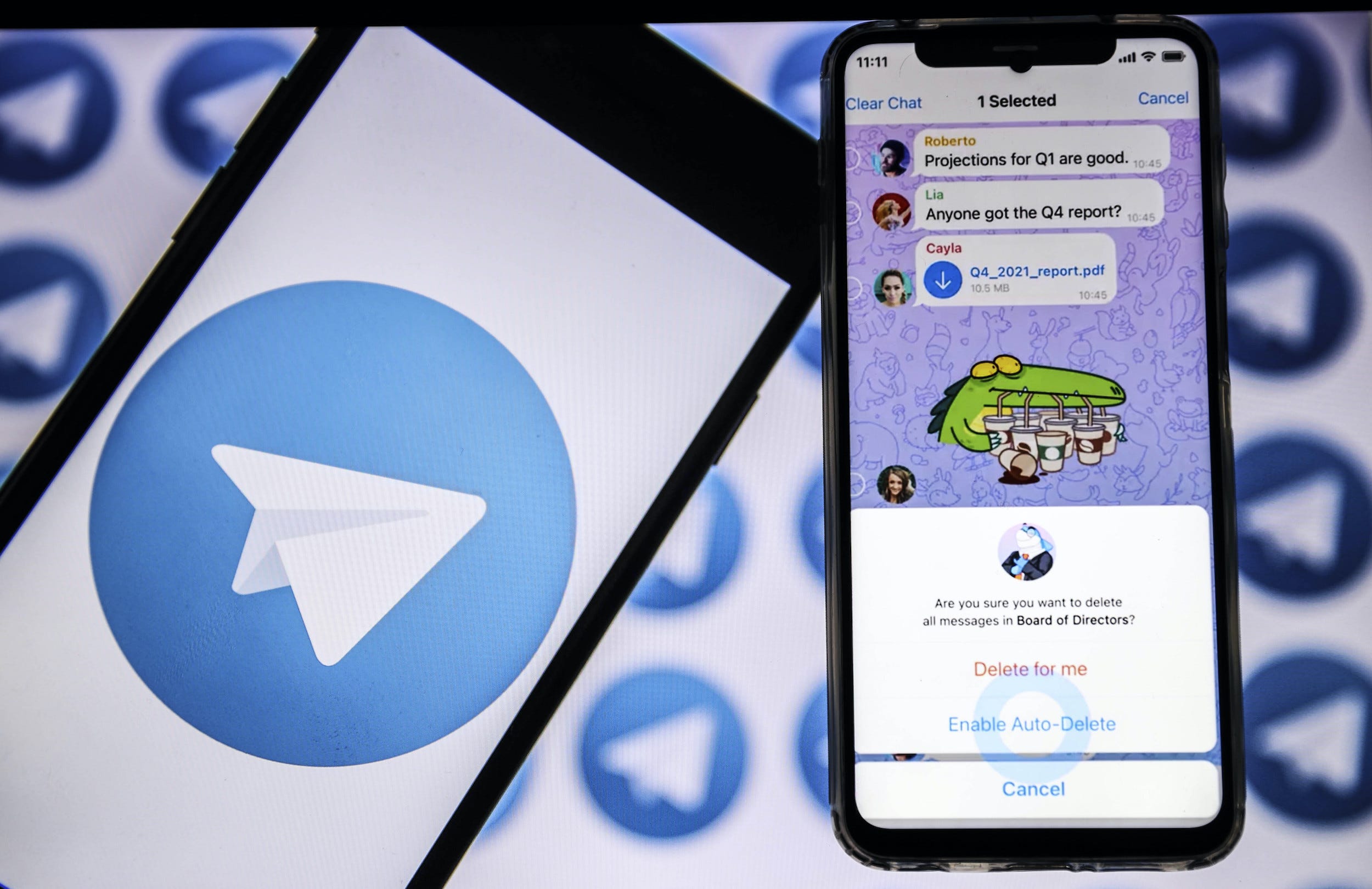 telegram messaging app auto-delete