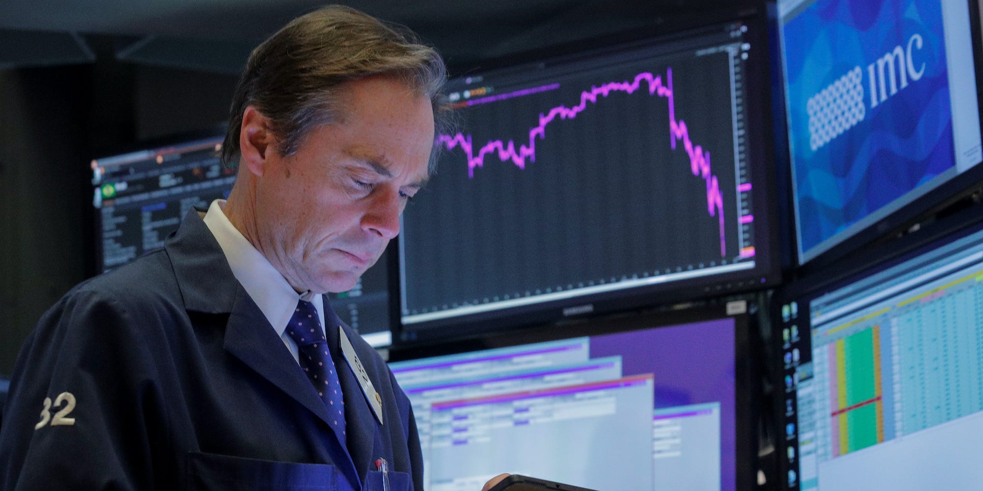 NYSE Trader worried red