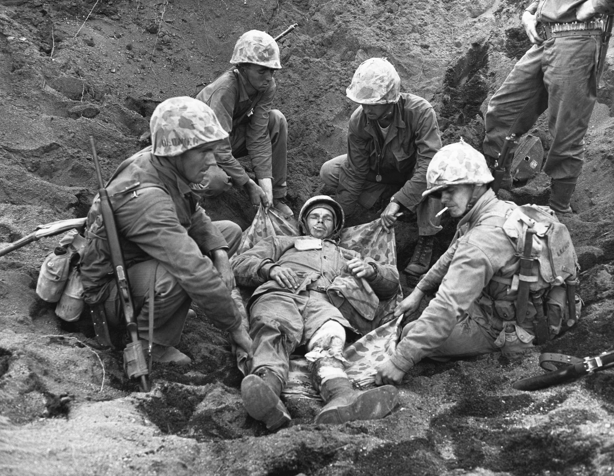 Marines wounded Iwo Jima