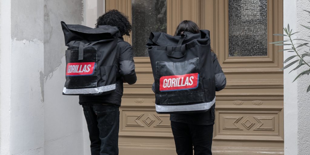 Bezorgers van Gorillas brengen je bestelling binnen 10 minuten op de fiets.