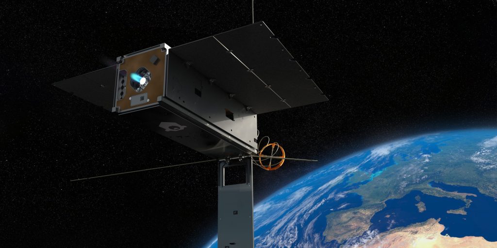 Hiber-satelliet in de ruimte