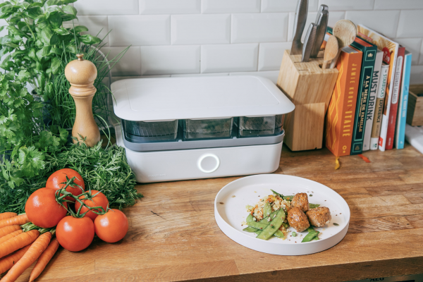 Het slimme stoomoventje van Mealhero. Bron: Mealhero Het slimme stoomoventje van Mealhero. Bron: Mealhero