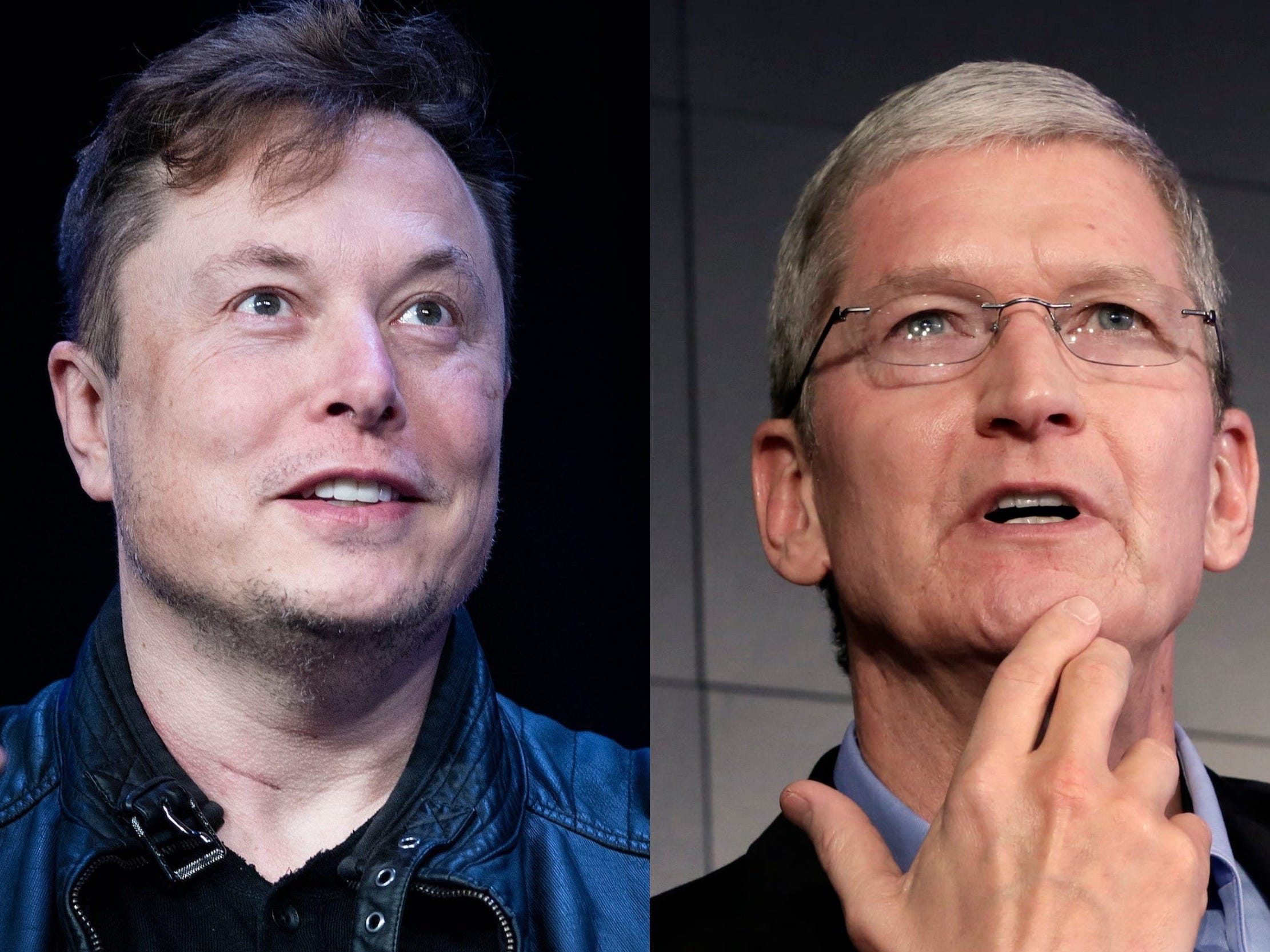 Elon Musk Tim Cook