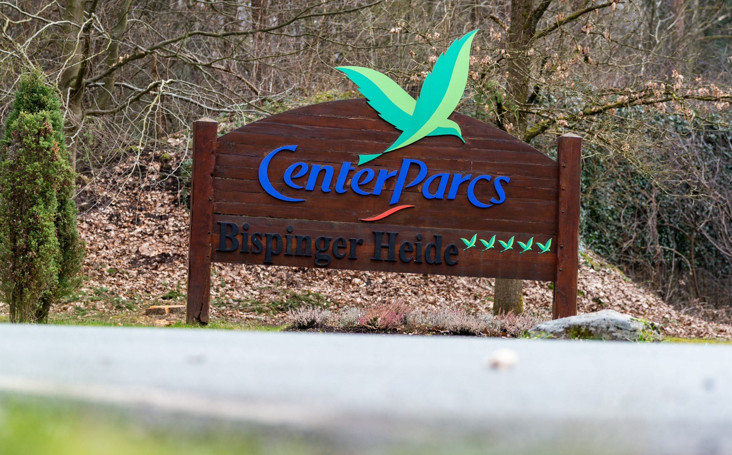 Center Parc Bispinger Heide is written on a sign in front of the park area