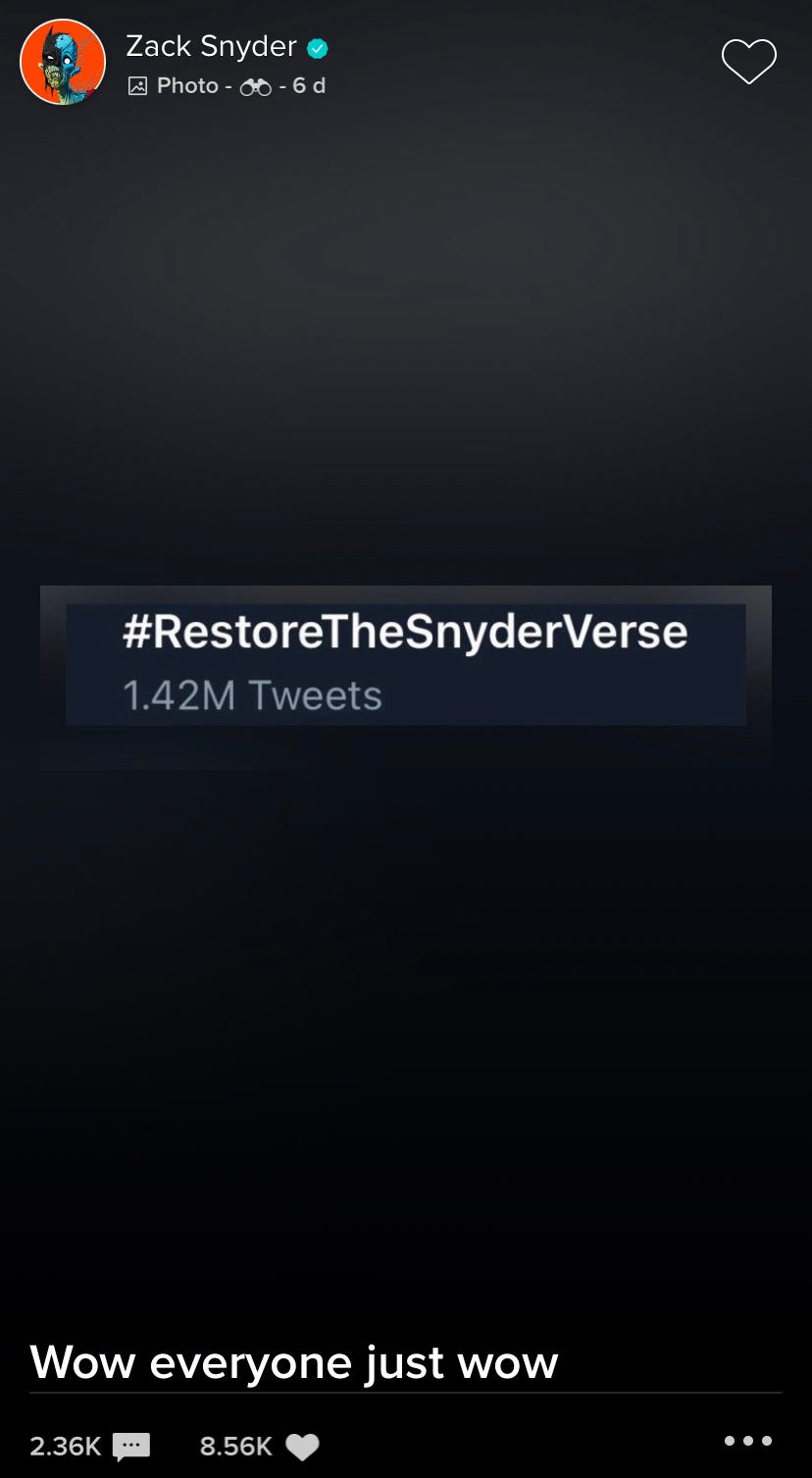 zack snyder restore the snyderverse response
