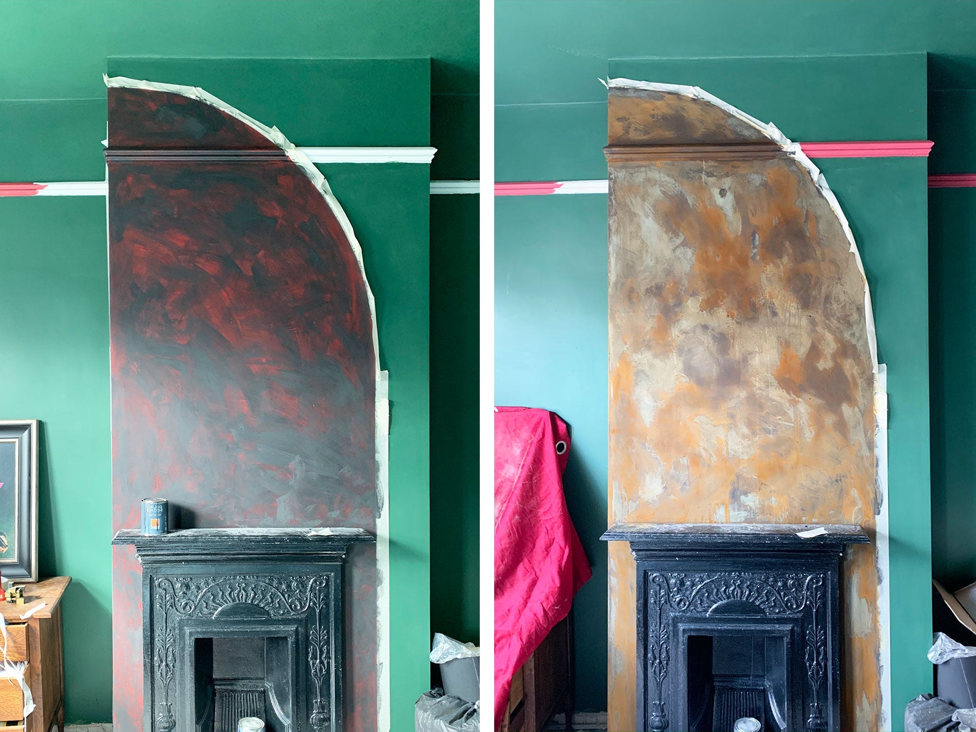 Rust effect diptych