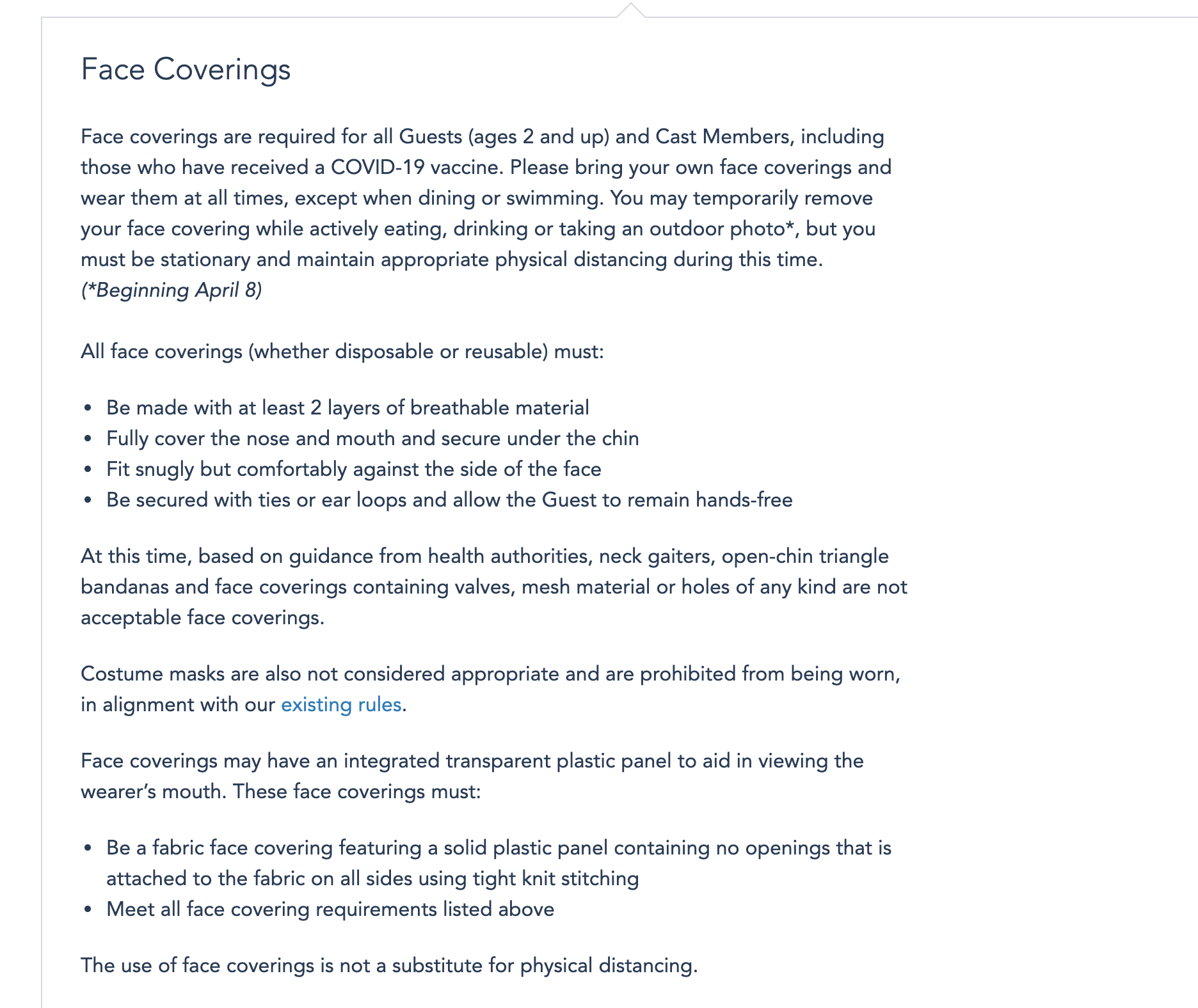 disney world mask guidelines