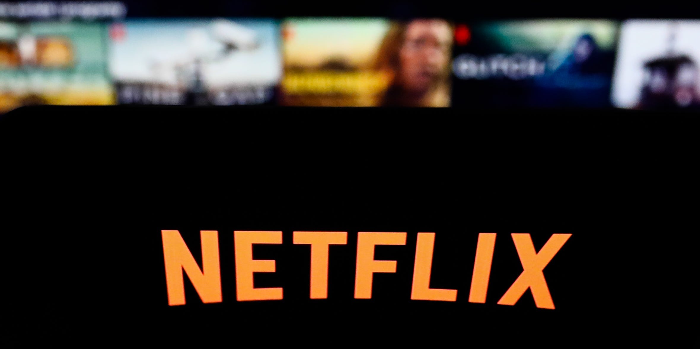 Netflix library on laptop