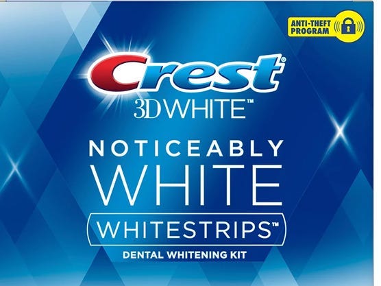 Crest noticeably white showcase