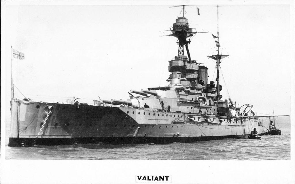 British Royal Navy Battleship HMS Valiant