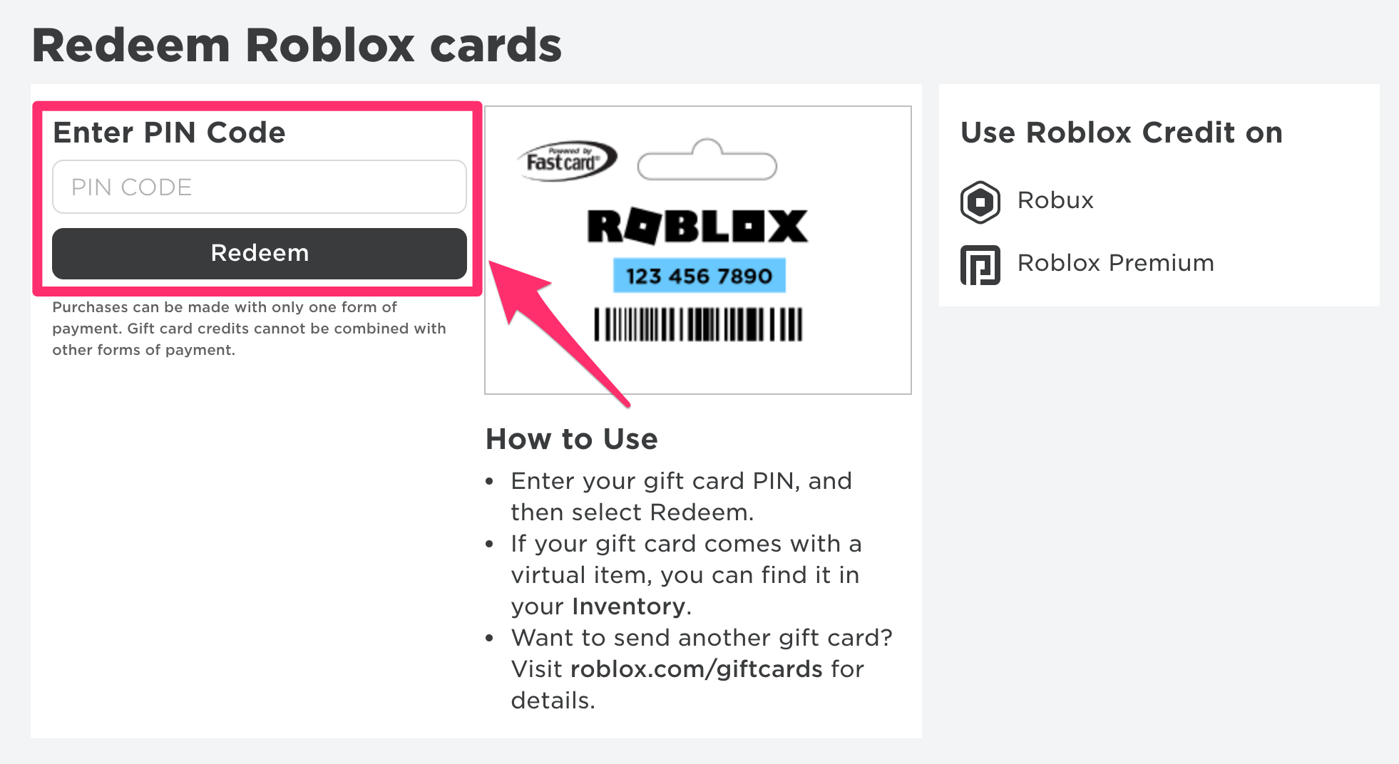 https //www.roblox.com Login and Redeem Roblox Gift Card