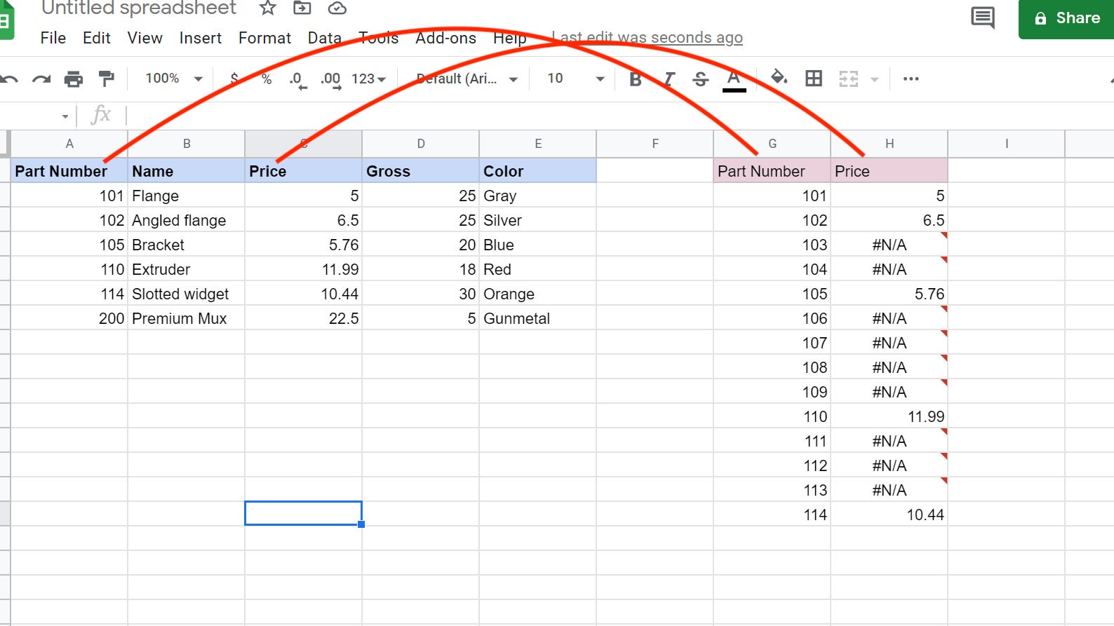 How to use VLOOKUP with Google Sheets 4