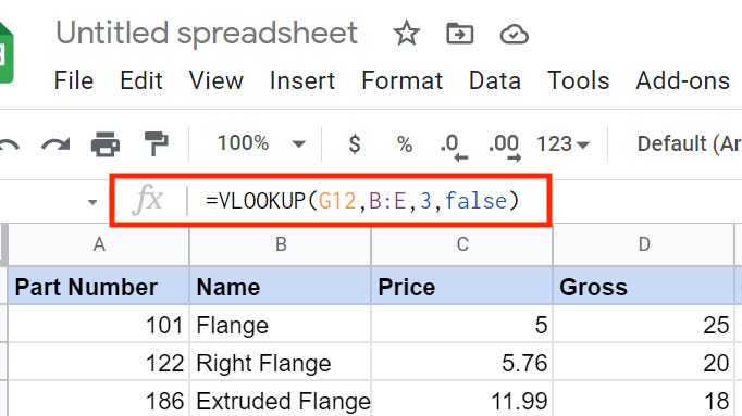 How to use VLOOKUP with Google Sheets 1