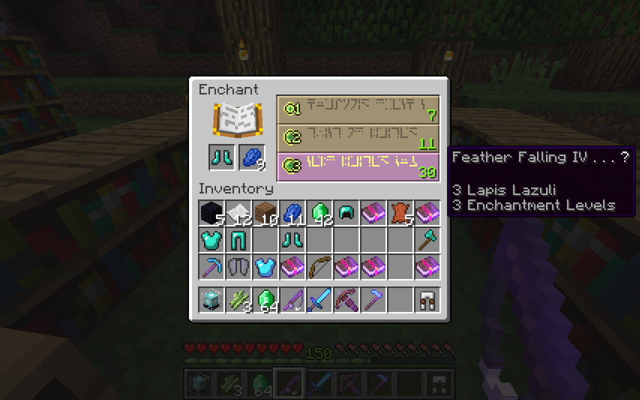 Minecraft enchantments