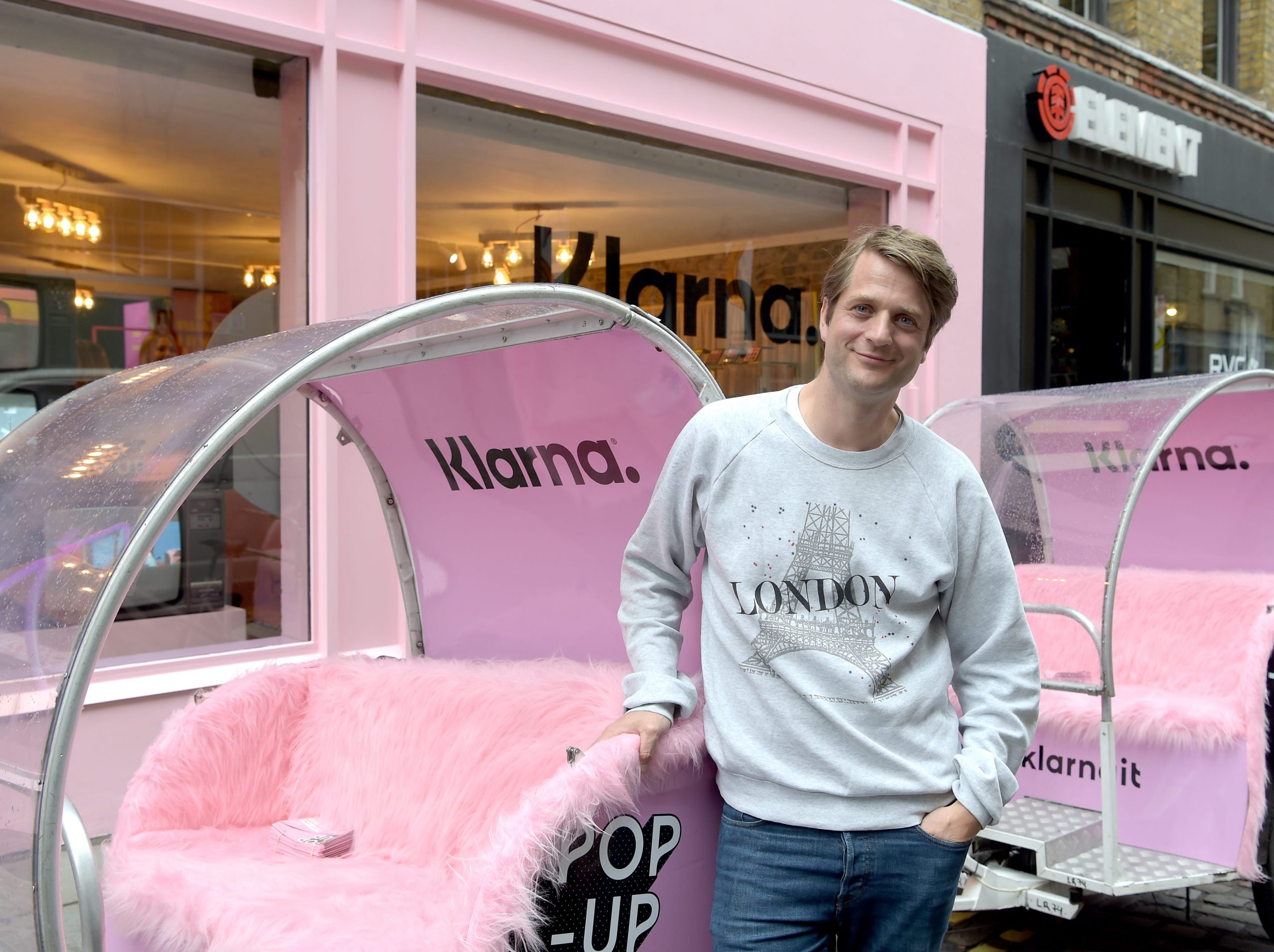 LONDON, ENGLAND - JUNE 04: Sebastian Siemiatkowski attends the official launch of the Klarna Pop-Up on June 04, 2019 in London, England.