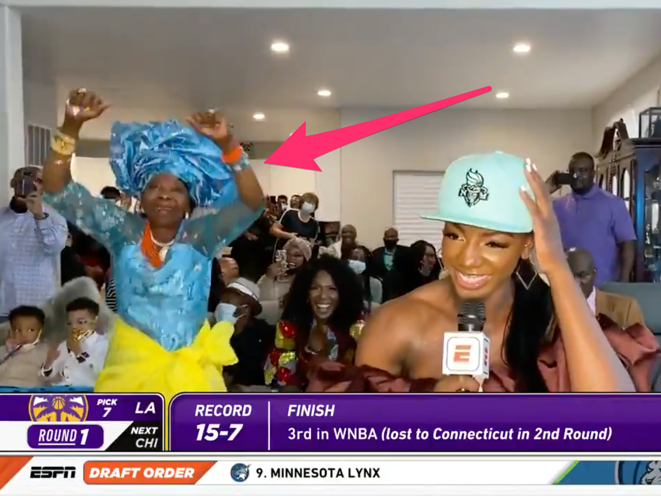 WNBA Draft grandma daancing