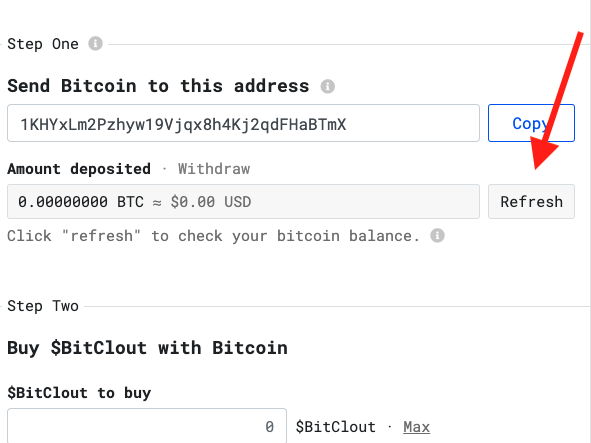 Buy BitClout page