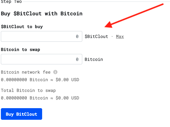 Buy BitClout page