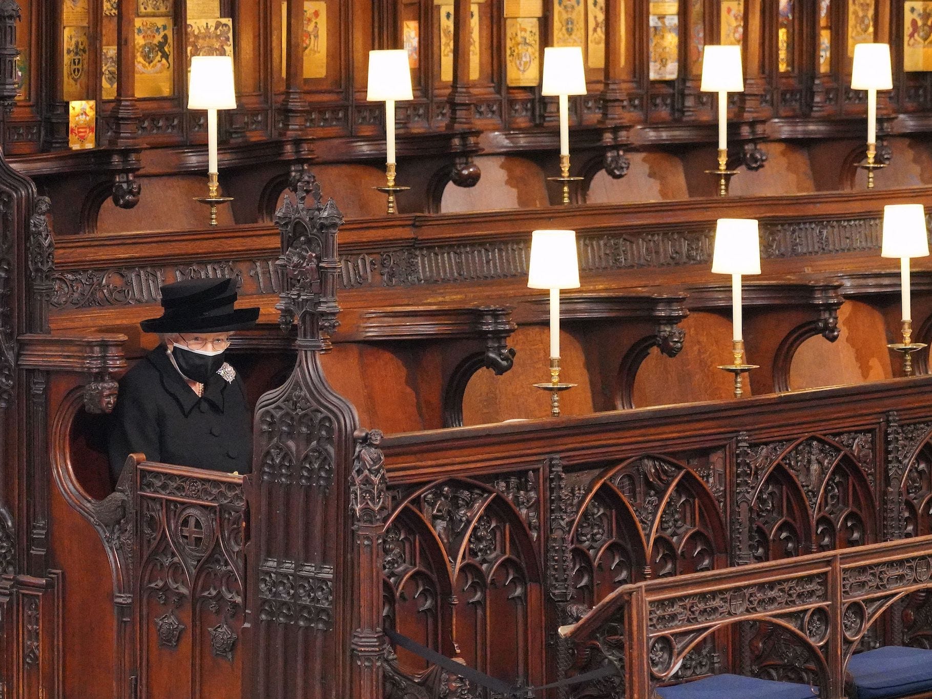 queen elizabeth at prince philip's funeral