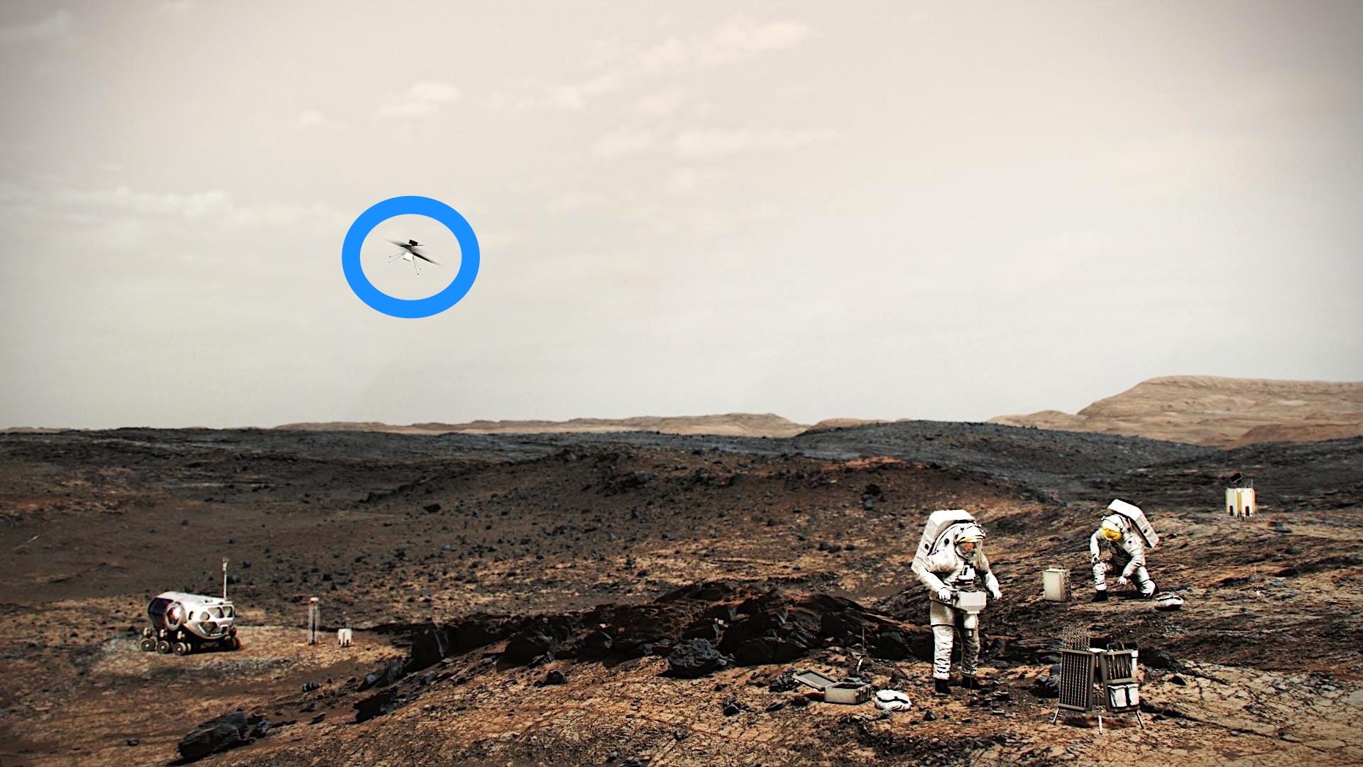 mars astronauts helicopter drone skitch