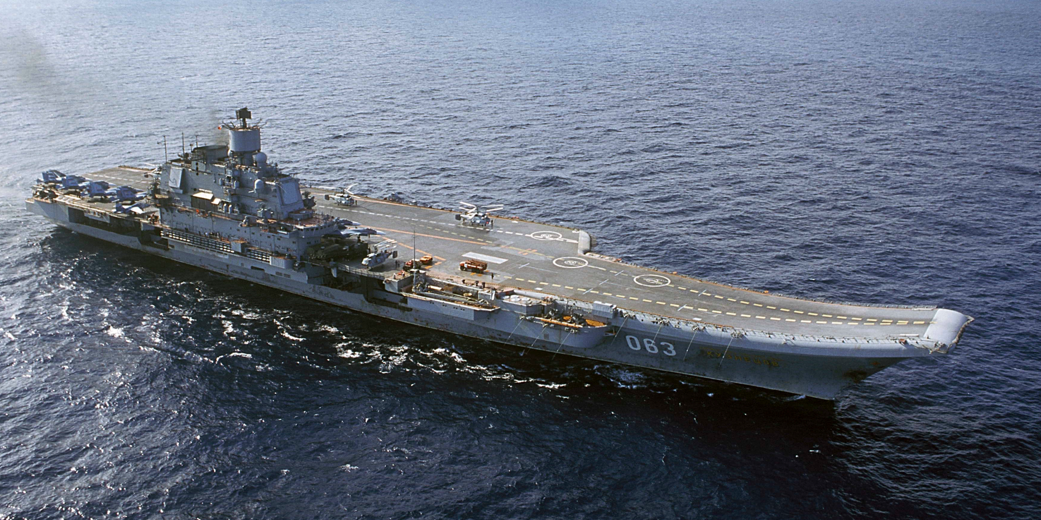 Russia's conventionally-powered Admiral Kuznetsov aircraft carrier