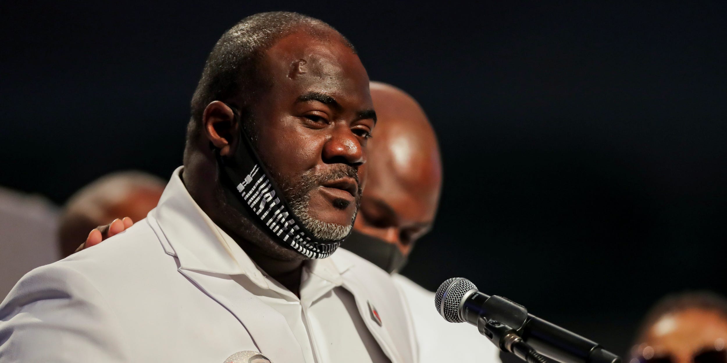 Rodney Floyd speaks during the funeral for his brother, George Floyd, at The Fountain of Praise church in Houston, Texas, on June 9, 2020..JPG
