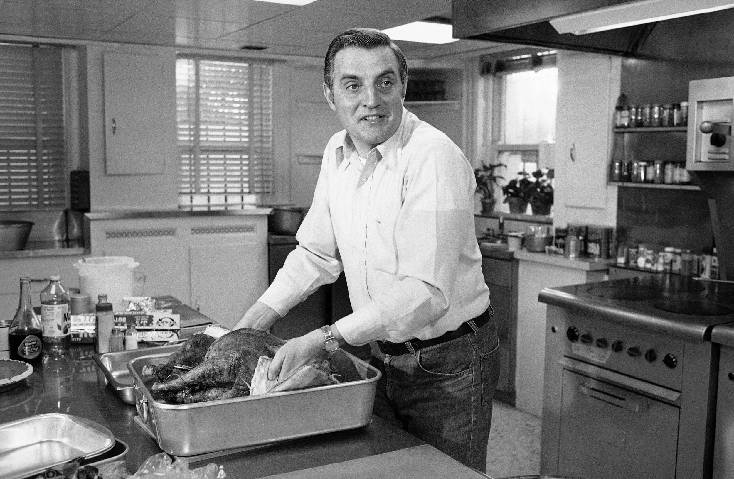VP Walter Mondale in the kitchen of the Vice President's Residence