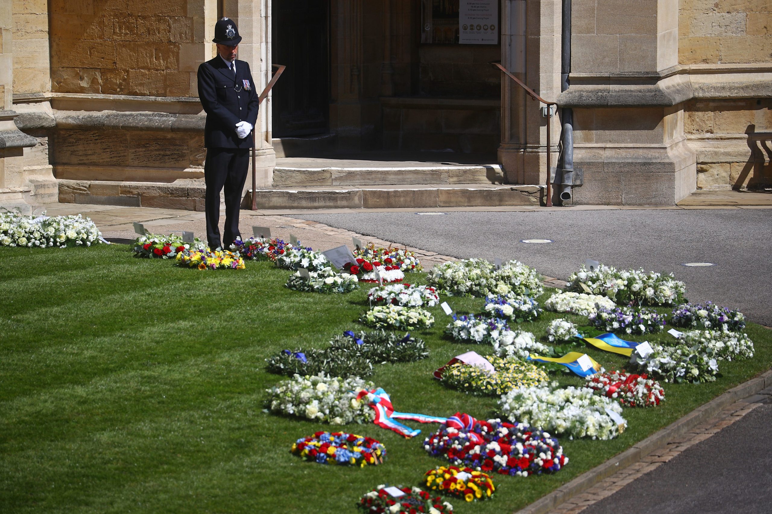 flowers prince philip funeral