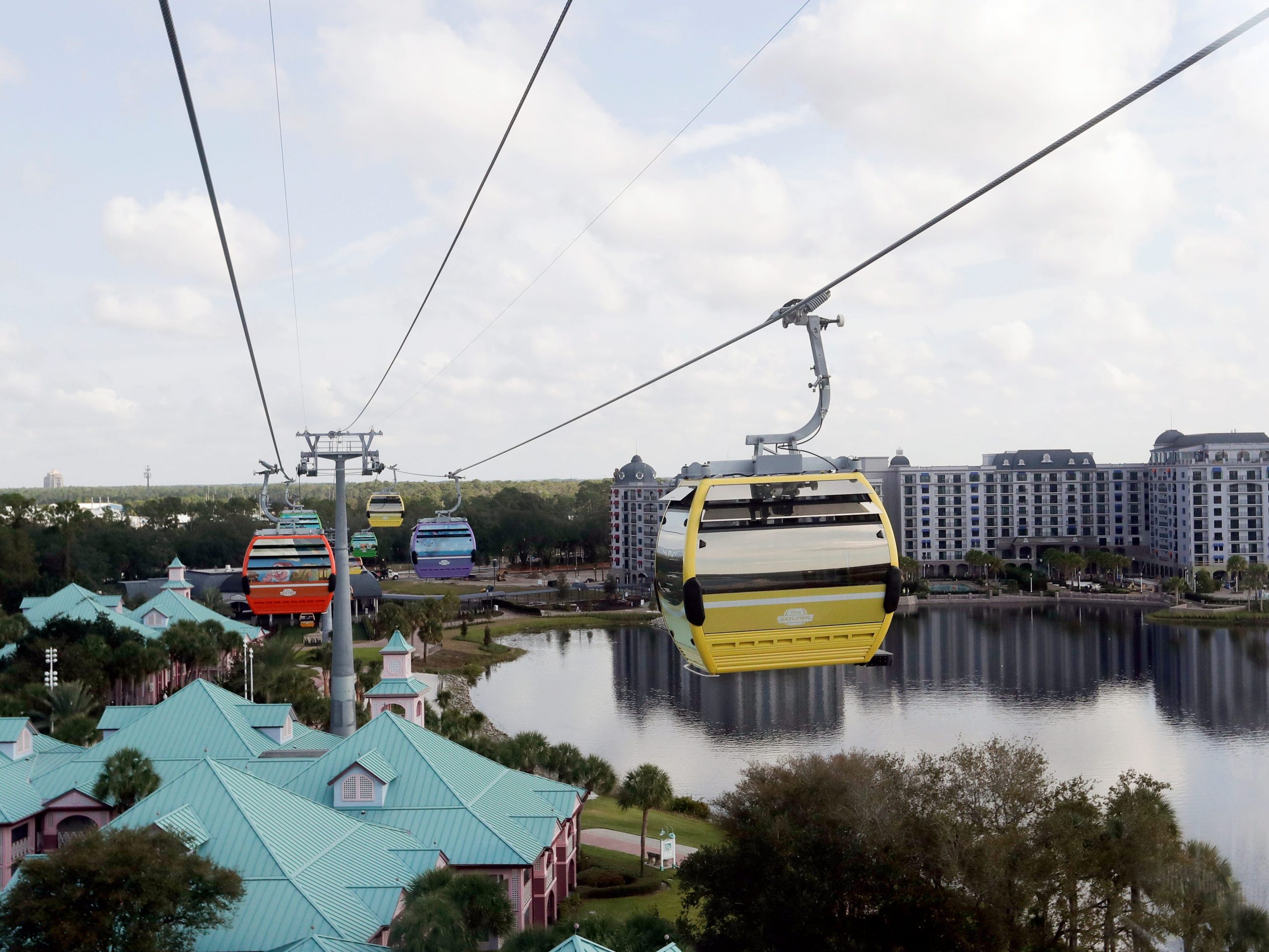 Disney World "Skyliner" gondola aerial tram at Caribbean Beach resort