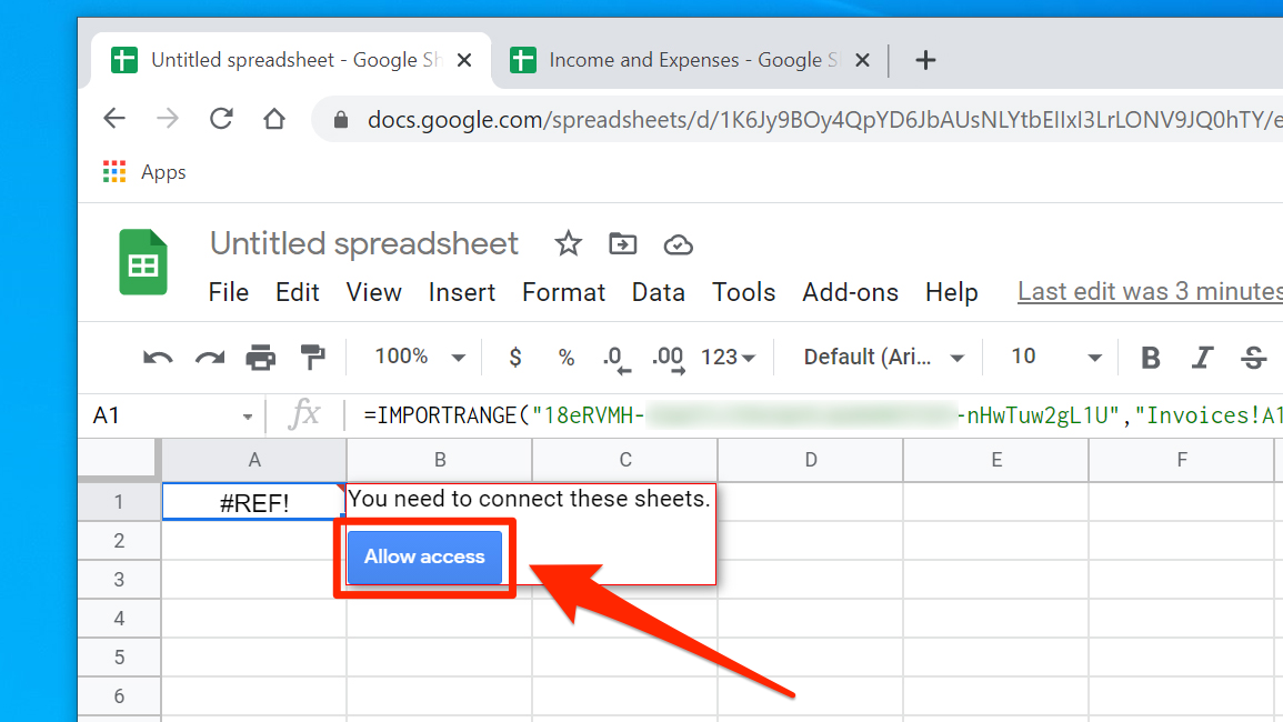 How to use IMPORTRANGE in Google Sheets 3