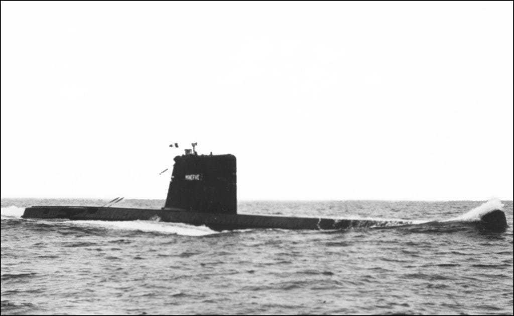 Undated photo of the "Minerve", a "Daphne" class submersible during an exercise