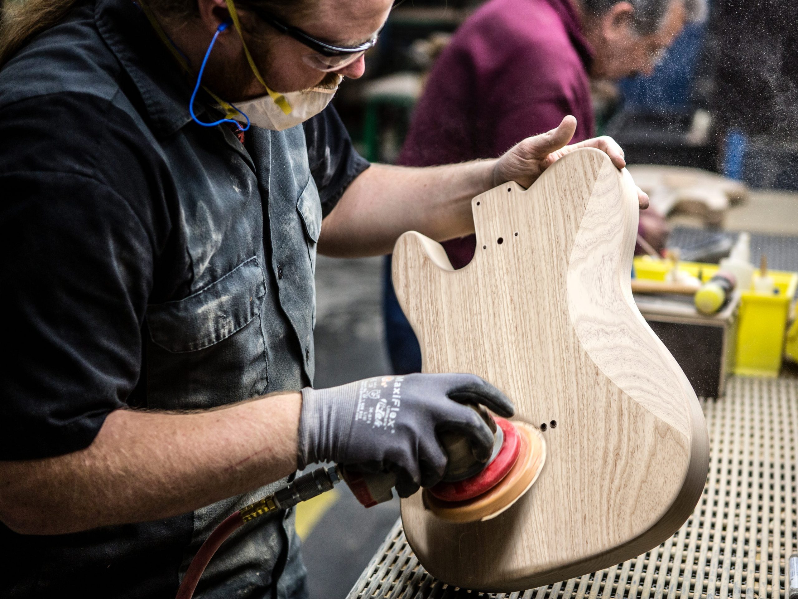 Fender Telecaster made of Ash during Sanding by Fender