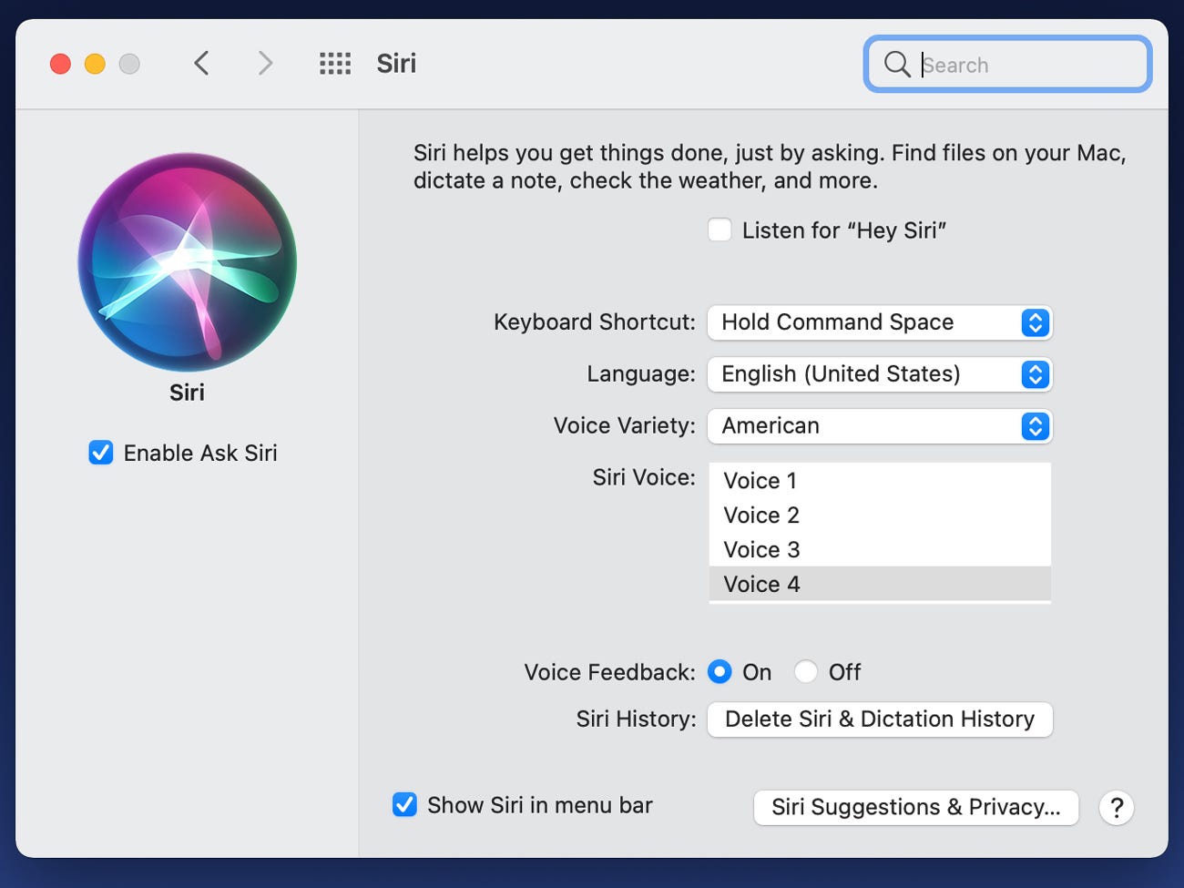 siri voice mac