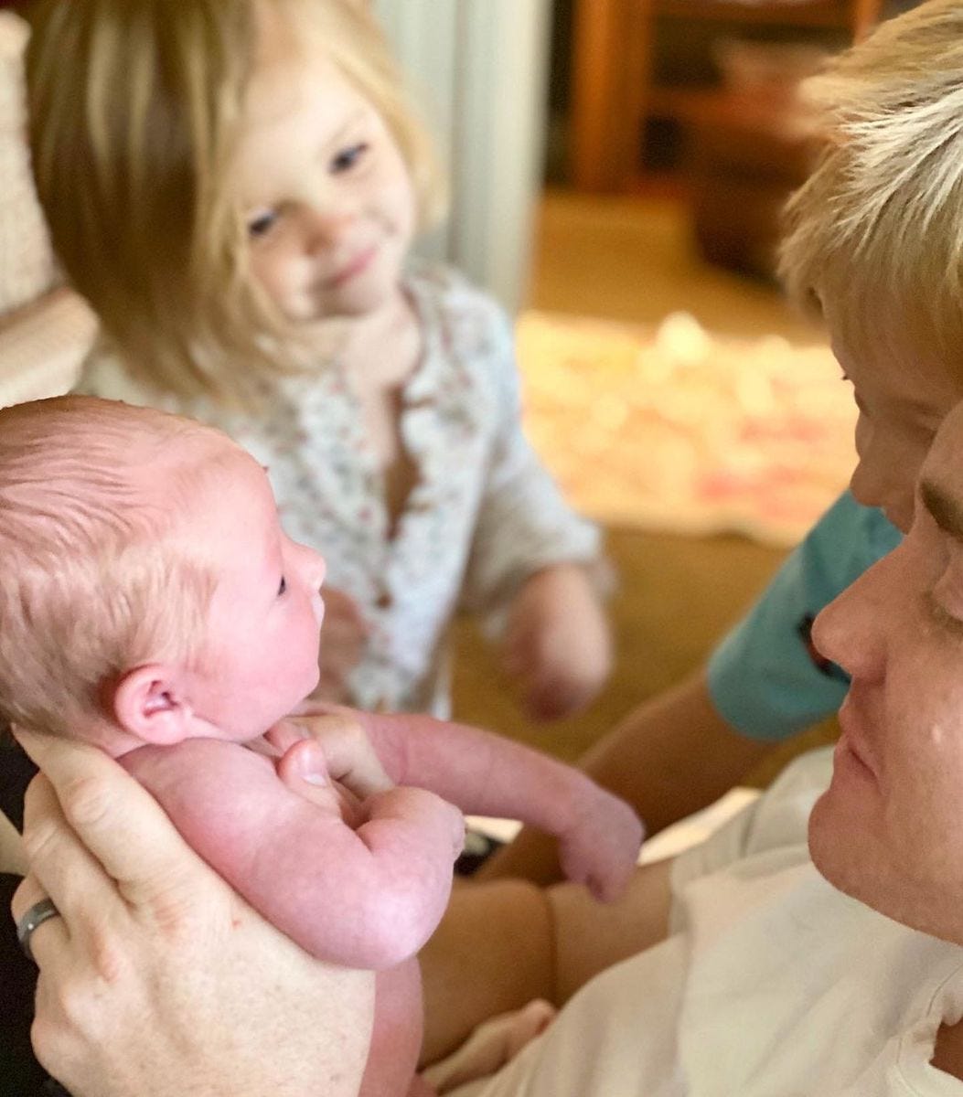 Kelsey Nixon's husband, Robby Egan, with his three children.