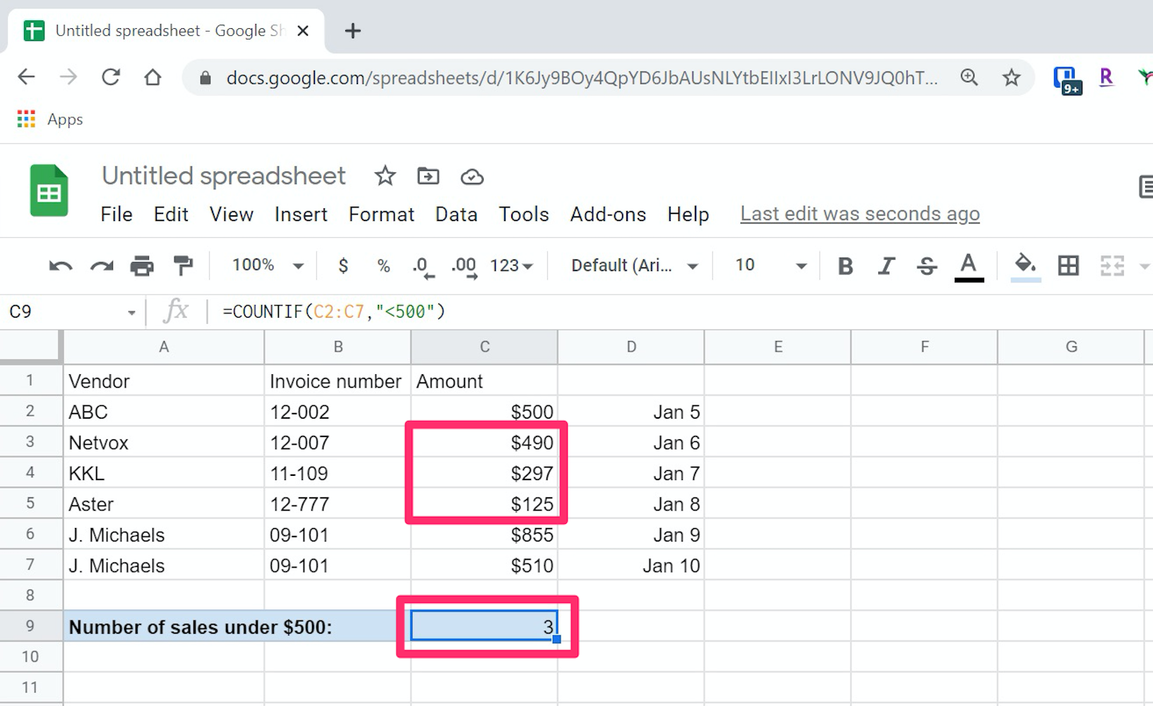 How_to_use_COUNTIF_in_Google_Sheets 2