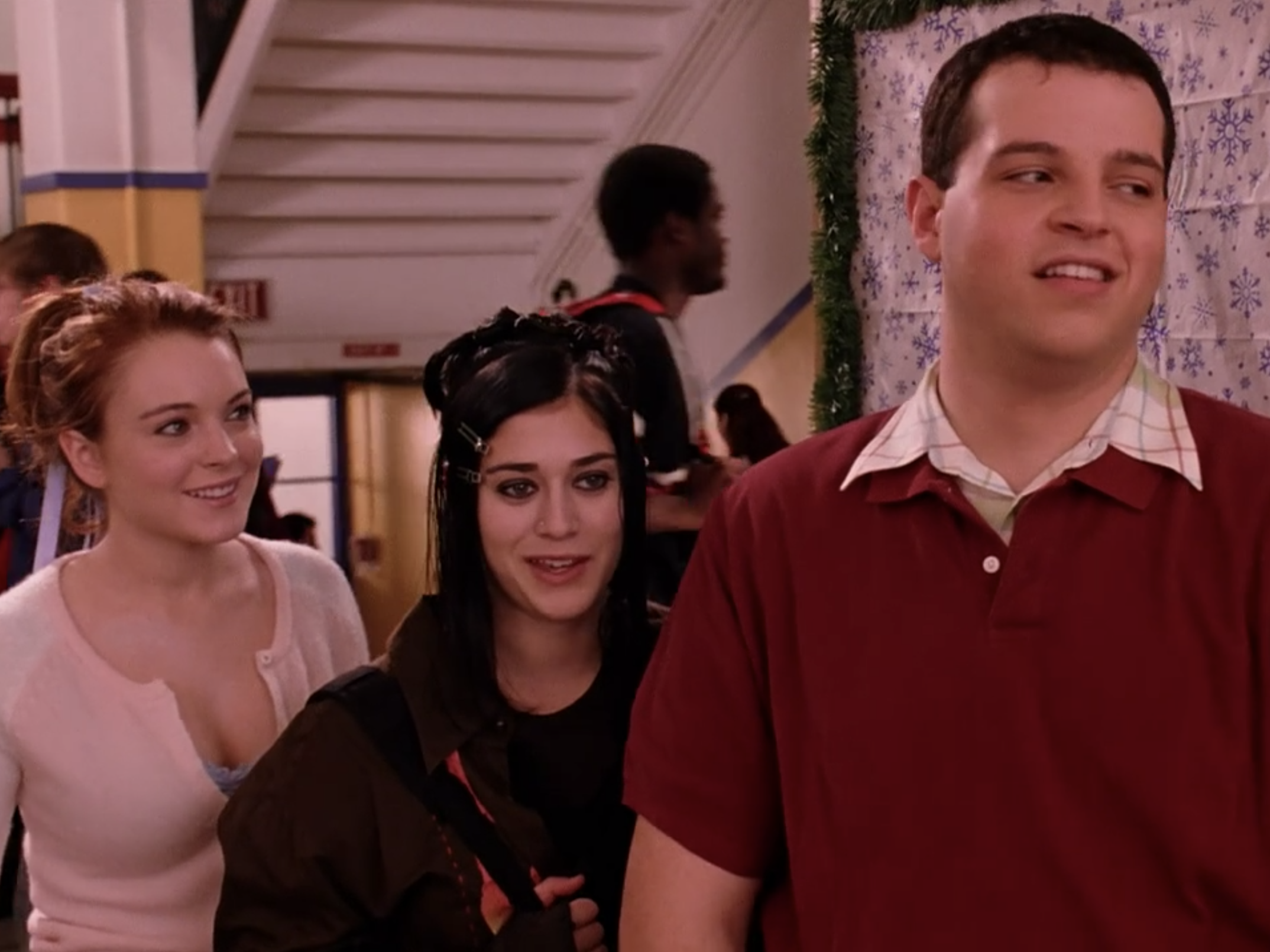 Lindsay Lohan, Lizzy Caplan, and Daniel Franzese in "Mean Girls."