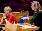 De oud-verkenners Annemarie Jorritsma en Kajsa Ollongren tijdens het debat over de mislukte formatieverkenning.