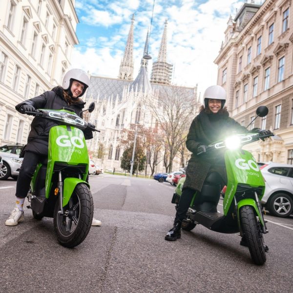 GO Sharing e-scooters in Wenen, Oostenrijk. Foto: Facebook/GO Sharing GO Sharing e-scooters in Wenen, Oostenrijk. Foto: Facebook/GO Sharing