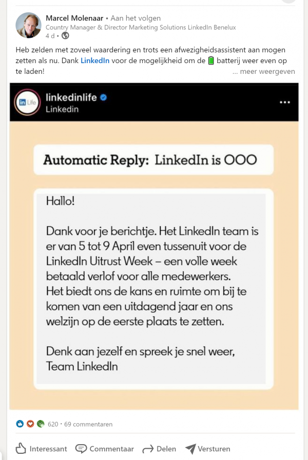Bron: LinkedIn/Marcel Molenaar Bron: LinkedIn/Marcel Molenaar