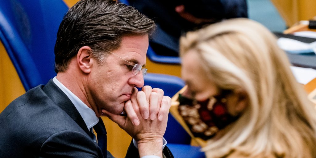 Mark Rutte en Sigrid Kaag tijdens een debat over de mislukte formatieverkenning.